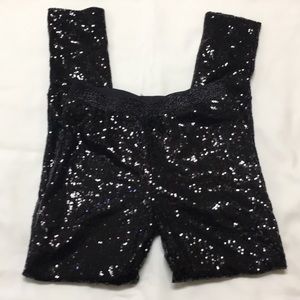 NWT Black sequin legging Sz L (fit like a medium)